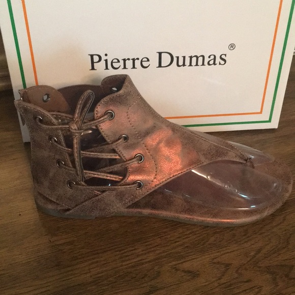 Bronze Women’s Lace Up Sandals - Picture 2 of 7